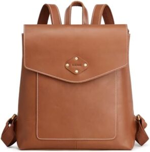 "Stylish and spacious, the S-ZONE Leather Backpack Purse for Women features vintage charm, multiple compartments, and durable leather construction. Perfect for travel or daily use."