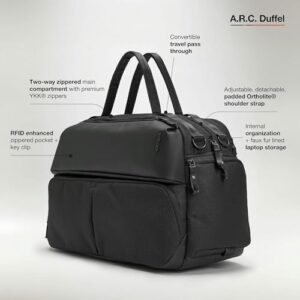 Travel in style with the Incase A.R.C. Duffel Bag, made from 100% recycled polyester and featuring organized storage for a sustainable and durable travel companion.