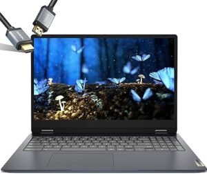 Discover the Lenovo Flex 3i Chromebook, a 2in1 touchscreen laptop with 15.6" FHD IPS display, Intel Pentium Silver N6000 processor, and 128GB SSD. Perfect for students, with Wi-Fi 6, SD card reader, and HDMI cable.