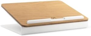 Elevate your workspace with the Woodecessories laptop stand made from premium American oak wood, perfect for MacBook and laptops up to 16 inches. Ideal for ergonomic working and comfortable typing, this natural wood riser enhances desk productivity. Enjoy discounts and great deals!