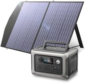 Here is the meta description:

"Meet the ALLPOWERS Portable Power Station R600, a 299Wh LiFePO4 battery with 100W solar charging and 1 hour fast charging. Perfect for camping, RV use or home backup, this reliable power supply keeps you powered up."