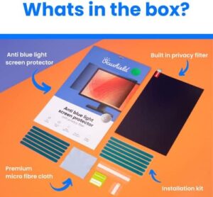 Protect your eyes with Ocushield's Anti Blue Light Screen Protector, featuring a privacy filter for computer monitors and PCs. Improve sleep and eye health with various size options up to 27".