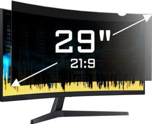 Enhance your computer's screen privacy with ZYY's 29" diagonal filter, featuring anti-glare and UV protection. Perfect for 21:9 aspect ratio monitors.