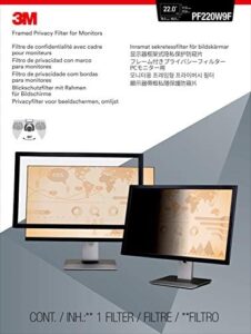 Here is the generated meta description:

Enhance your workspace privacy with this 3M Framed Privacy Filter for 22" widescreen monitors, featuring clear visibility and glare reduction.
