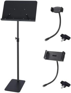 Here is the meta description:

Elevate your music practice with the Zreephy Sheet Music Stand. Adjustable height, space-saving design and holds sheets, phone and tablet - perfect for musicians on-the-go!