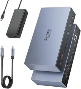 Here is the output:

"Boost your productivity with the Displaylink Dock USB C Docking Station, featuring 3 HDMI, 2 DP and 120W power supply. Compatible with MacBook M1/M2, perfect for triple monitor setup with HP and Dell devices."