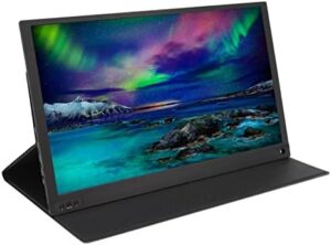 Upgrade your gaming experience with this 15.6" portable monitor featuring 4K 1080P HD display, HDR IPS technology and leather case for PS, mobile phones, computers and laptops.