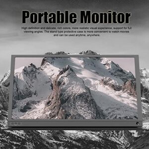 Upgrade your gaming experience with this 15.6" portable monitor featuring 4K 1080P HD display, HDR IPS technology and leather case for PS, mobile phones, computers and laptops.