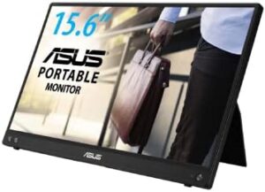 Upgrade your workspace with the Asus ZenScreen 15.6in FHD IPS portable monitor, featuring 60Hz refresh rate and flicker-free technology. Perfect for presentations or gaming on-the-go.