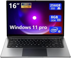 "Upgrade your mobile workhorse with Morostron's 16 Inch Laptop, featuring 8GB DDR and 256GB SSD storage expandable to 1TB. Boasts a quad-core Pentium processor and up to 2.64Hz battery performance."