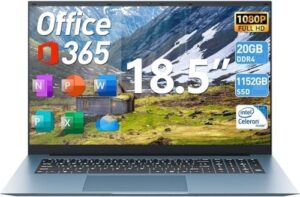 Upgraded laptop experience with the Naclud Laptop, featuring 20GB RAM, 128GB EMMC+1024GB SSD storage, Windows 11 and WiFi 6 connectivity. Perfect for work and play, backed by a 1-year Office 365 subscription.