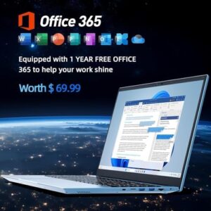 Upgraded laptop experience with the Naclud Laptop, featuring 20GB RAM, 128GB EMMC+1024GB SSD storage, Windows 11 and WiFi 6 connectivity. Perfect for work and play, backed by a 1-year Office 365 subscription.