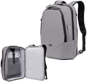 Discover the ultimate travel companion with Knack's expandable backpack, featuring a laptop sleeve, tablet compartment, and multiple pockets for organization. Perfect for work and play, expand up to 28L.