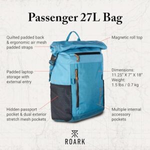Here is the meta description:

"Travel in style with Roark's spacious 27L backpack featuring laptop storage and durable design. Perfect for day trips or extended adventures."