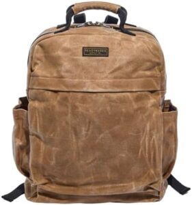 Durable rugged backpack for men and women with laptop sleeve, perfect for travel, school, work, or daily use. With durable waxed canvas construction and multiple compartments for organization. Save up to 20% on this versatile tan backpack.