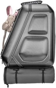 "Stay prepared for adventure with the Starforged Dune II Fremen Survival Backpack Fremkit & Muad'Dib Set, featuring a dark grey design and outdoor expansion pack. Perfect for fashion-conscious explorers."