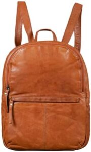 Experience the vintage charm of STILORD 'Conner' Leder-Rucksack with 13.3" laptop compartment, A4-sized and made from genuine leather, perfect for business or everyday use.