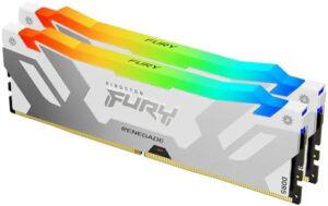 Upgrade your gaming experience with Kingston Fury Renegade 32GB (2x16GB) RGB DDR5 desktop memory, featuring XMP 6400MT/s speed and sleek white design. Boost your system performance and enjoy stunning visuals without breaking the bank!