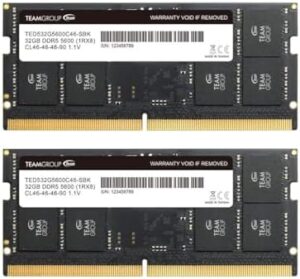 Here is the generated SEO meta description:

"Upgrade your laptop's memory with TEAMGROUP Elite SODIMM DDR5 64GB (2x32GB) 5600MHz, featuring fast speeds and reliable performance. Boost productivity and multitasking capabilities."