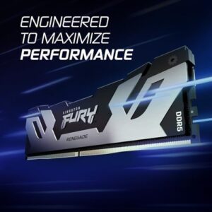 Up your gaming performance with Kingston's Fury Renegade 32GB (2x16GB) DDR5 RAM, featuring XMP 6800MT/s speeds and sleek silver/black design. Boost your gameplay with this fast and reliable memory upgrade.