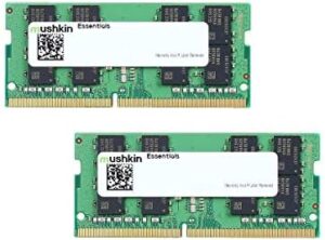 Unlock faster performance with Mushkin Essentials 32GB DDR4 Laptop DRAM memory kit, featuring 2666MHz speed and low-voltage design for improved efficiency.