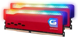 Elevate your gaming and content creation with GeIL Orion RGB DDR4 RAM, 16GB (8GBx2) at 3600MHz and 1.35V XMP2.0 compatibility for Intel and AMD systems. Boost high-speed desktop memory for hardcore immersive experiences.