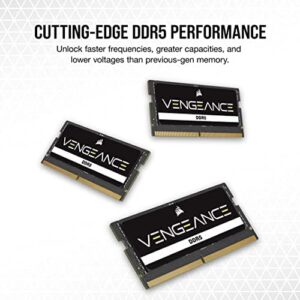 Unlock lightning-fast performance with the Corsair Vengeance SODIMM DDR5 RAM, featuring 96GB (2x48GB) of high-speed memory at 4800MHz and CL40 latency. Boost your Intel XMP iCUE compatible computer's speed with this black memory upgrade.