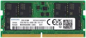 Boost your laptop performance with Samsung's 32GB DDR5 SODIMM RAM, featuring 4800MHz speed and 1.1V voltage. Perfect for heavy users, upgrade your gaming or productivity experience today!