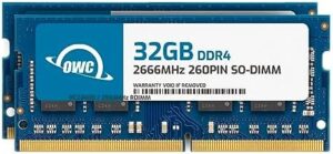 Upgrade your Mac mini, iMac or compatible PC with OWC's 64GB DDR4 SO-DIMMs, featuring 2x 32GB modules for faster performance and reliable memory.