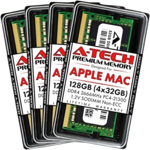 Maximize your iMac's performance with the A-Tech 128GB RAM Kit, featuring 4x 32GB DDR4 modules at 2666MHz. Upgrade your memory for seamless multitasking and increased productivity.