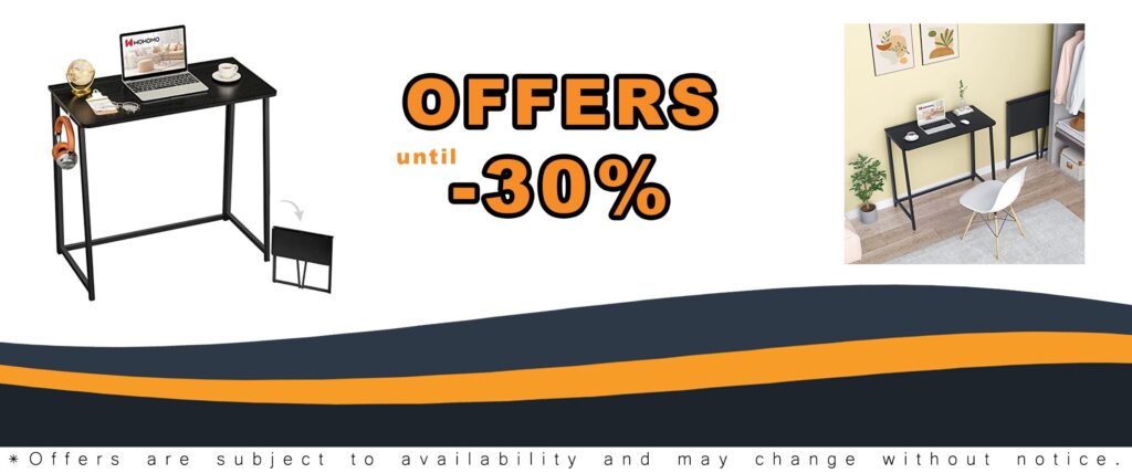 WOHOMO Folding Computer Desk Small Writing Foldable Desk 31.5 Space Saving Laptop Table