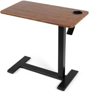 Here is the optimized SEO meta description:

"Upgrade your bedside table with Sevatrx's pneumatic adjustable design, featuring compact rolling casters and a built-in cup holder. Perfect for home or hospital use."