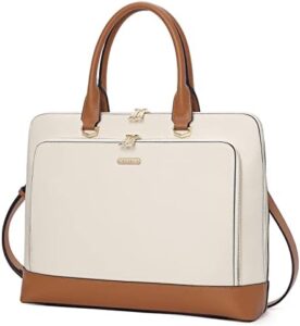 Stay stylish and organized with the CLUCI Leather Briefcase, perfect for women on-the-go! A vintage-inspired design fits 15.6" laptops, featuring a slim profile and shoulder bag straps.