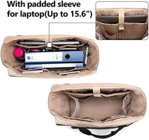 Teach on the go with CURMIO's spacious teacher tote bag, featuring a padded laptop sleeve and organized compartments for supplies. Perfect size for daily essentials.